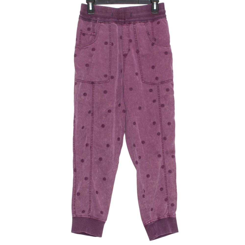 Pilcro Nomad Pants Joggers Lyocell Pull On Purple XS Coastal Nautical Sailor